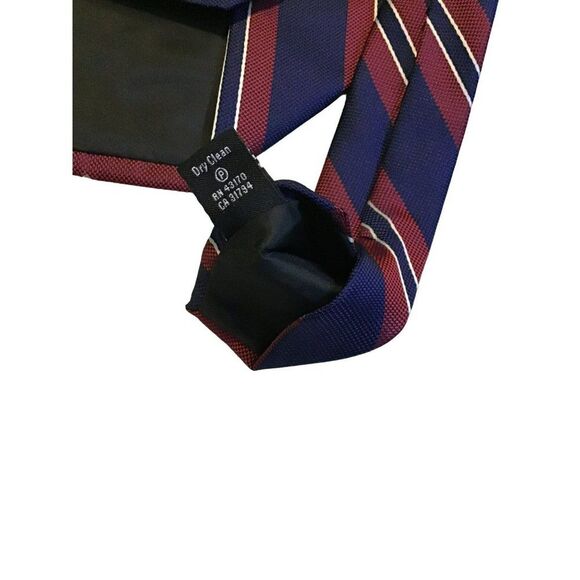 5/$10 Dockers Red Blue Stripe Polyester Men's Tie NWOT - Picture 5 of 5